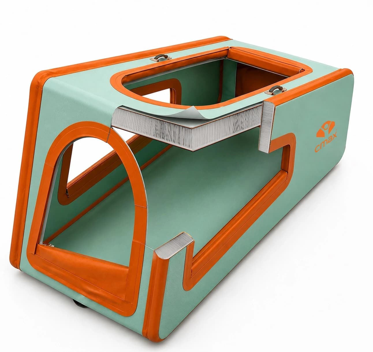 Studio cutaway view of AeroCabin showing its open cabin and panel construction.