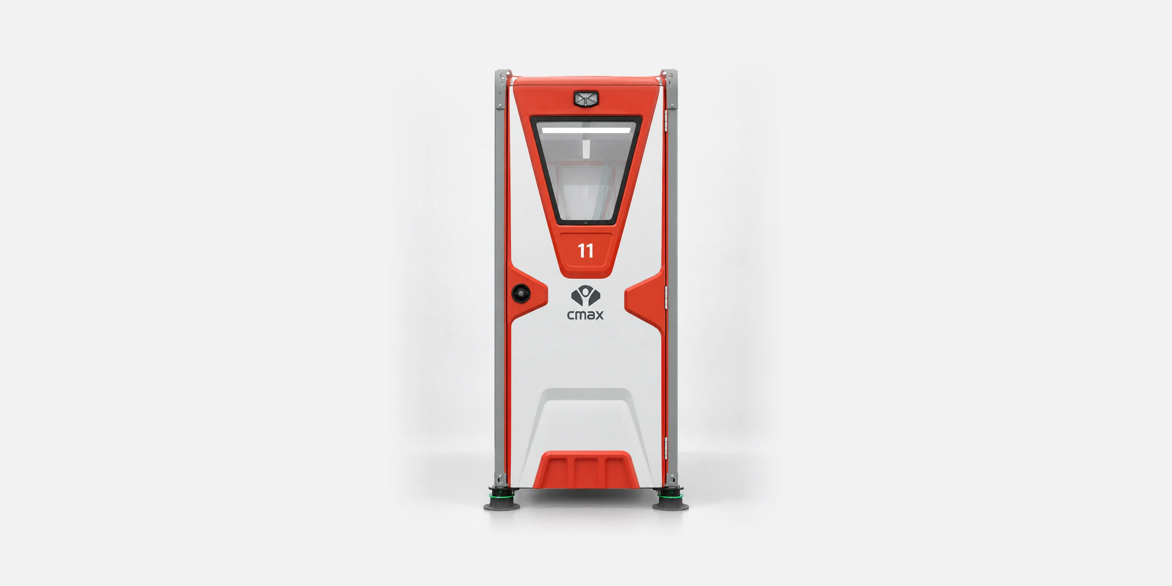 Front studio view of a Cmax Med unit folded for transport.